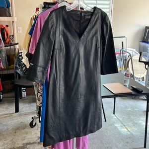 Ochnik leather back zip dress